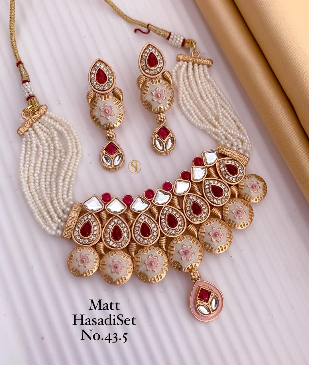 Fancy Matte Gold Plated Hasadi Set 4 Wholesale Online
